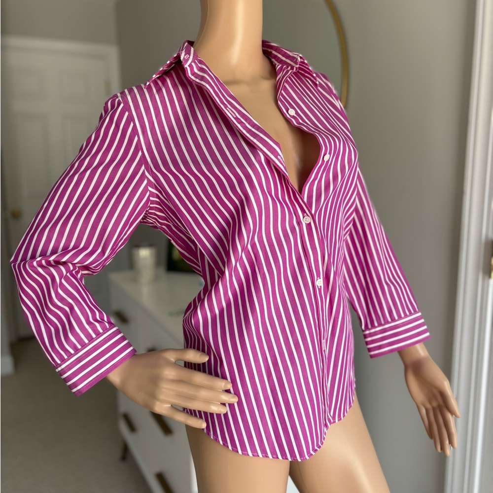 Ralph Lauren Fuchsia Striped Button Down Shirt